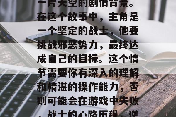 首先，你需要理解最后一片天空的剧情背景。在这个故事中，主角是一个坚定的战士，他要挑战邪恶势力，最终达成自己的目标。这个情节需要你有深入的理解和精湛的操作能力，否则可能会在游戏中失败，战士的心路历程，逆境中的坚韧与成长