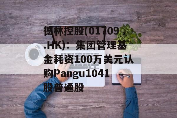 德林控股(01709.HK):集团管理基金耗资100万美元认购Pangu1041股普通股 德林控股(01709.HK):集团管理基金耗资100万美元认购Pangu1041股普通股