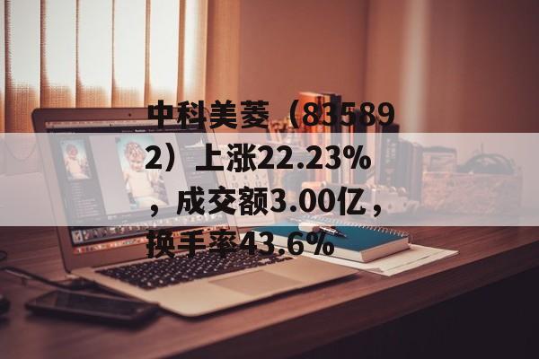 中科美菱(835892)上涨22.23%,成交额3.00亿,换手率43.6% 中科美菱(835892)上涨22.23%,成交额3.00亿,换手率43.6%
